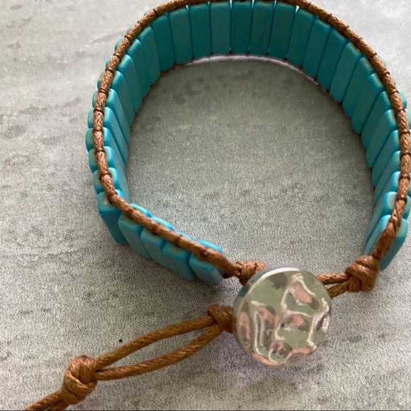 Handmade Artisan Turquoise Magnesite Bracelet - Picture 4 of 5